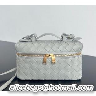 Grade Quality Bottega Veneta Bang Bang Vanity Case in Intrecciato Leather 789109 Light Grey 2024