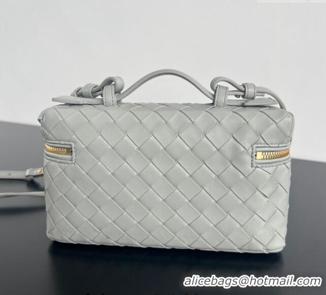 Grade Quality Bottega Veneta Bang Bang Vanity Case in Intrecciato Leather 789109 Light Grey 2024