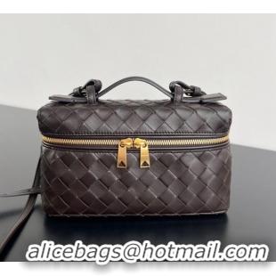 Super Quality Bottega Veneta Bang Bang Vanity Case in Intrecciato Leather 789109 Fondant Brown 2024