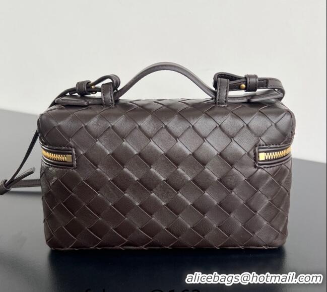 Super Quality Bottega Veneta Bang Bang Vanity Case in Intrecciato Leather 789109 Fondant Brown 2024