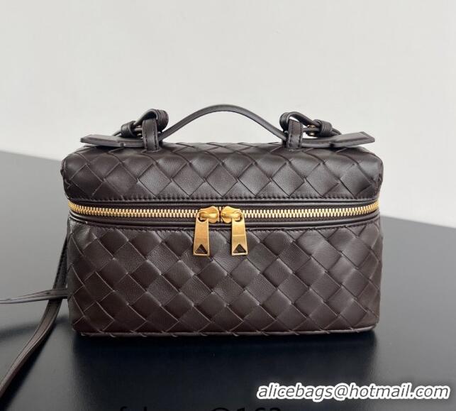 Super Quality Bottega Veneta Bang Bang Vanity Case in Intrecciato Leather 789109 Fondant Brown 2024