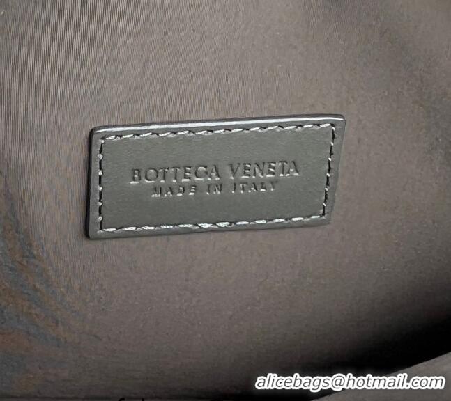 New Design Bottega Veneta Men's Intrecciato Leather Travel Pouch 729295 Dark Grey 2024