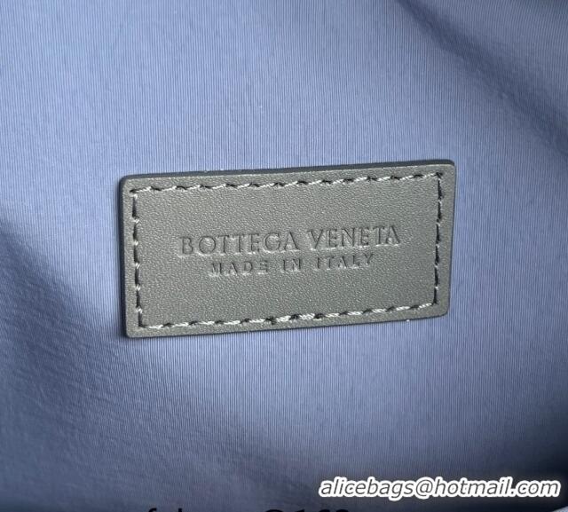 Pretty Style Bottega Veneta Men's Intrecciato Leather Travel Pouch 729295 Grey/Blue 2024