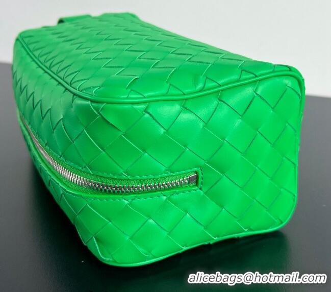 Promotional Bottega Veneta Men's Intrecciato Leather Travel Pouch 729295 Parakeet Green 2024