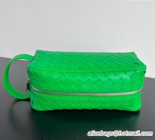 Promotional Bottega Veneta Men's Intrecciato Leather Travel Pouch 729295 Parakeet Green 2024