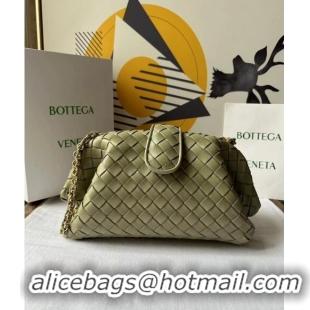 Promotional Bottega Veneta Teen Lauren 1980 Clutch With Chain in Intrecciato Leather 785807 Travertine Green 2024