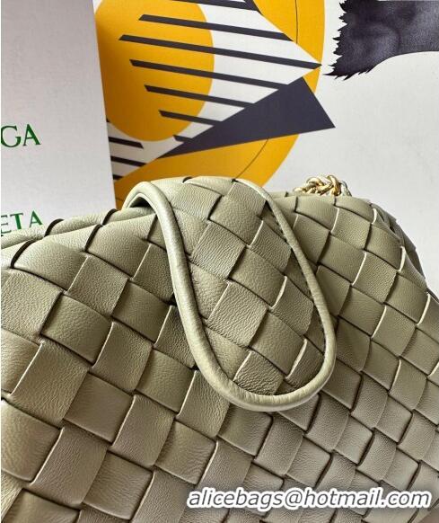 Promotional Bottega Veneta Teen Lauren 1980 Clutch With Chain in Intrecciato Leather 785807 Travertine Green 2024