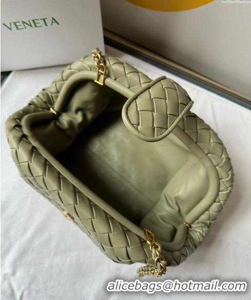 Promotional Bottega Veneta Teen Lauren 1980 Clutch With Chain in Intrecciato Leather 785807 Travertine Green 2024