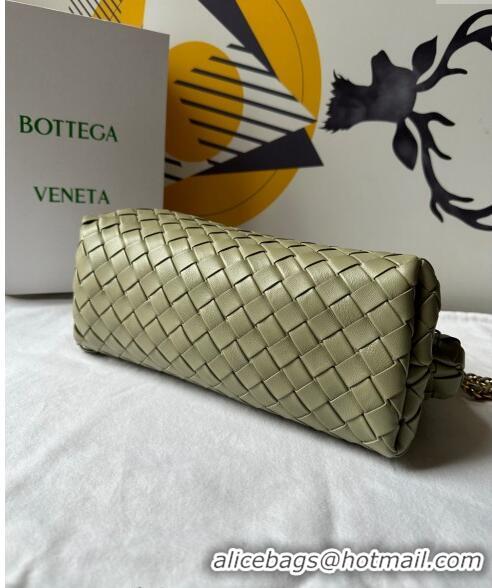 Promotional Bottega Veneta Teen Lauren 1980 Clutch With Chain in Intrecciato Leather 785807 Travertine Green 2024