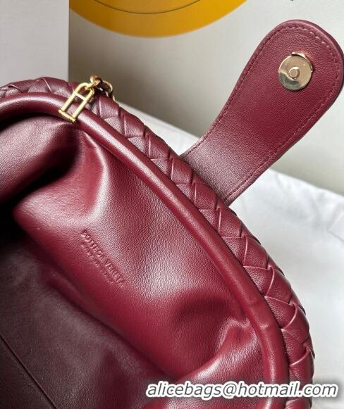 Good Taste Bottega Veneta Teen Lauren 1980 Clutch With Chain in Intrecciato Leather 785807 Burgundy 2024