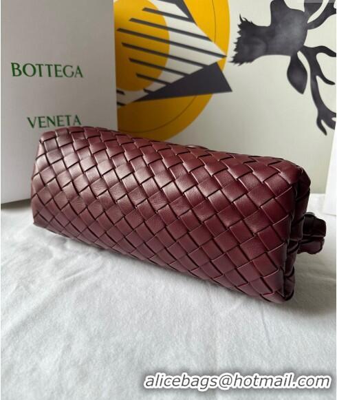 Good Taste Bottega Veneta Teen Lauren 1980 Clutch With Chain in Intrecciato Leather 785807 Burgundy 2024