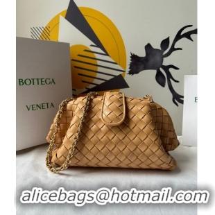 Well Crafted Bottega Veneta Teen Lauren 1980 Clutch With Chain in Intrecciato Leather 785807 Dark Praline Apricot 2024