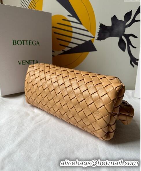 Well Crafted Bottega Veneta Teen Lauren 1980 Clutch With Chain in Intrecciato Leather 785807 Dark Praline Apricot 2024