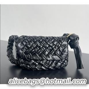 Top Grade Bottega Veneta Kalimero Città Shoulder bag with Knot 785797 Black 2024