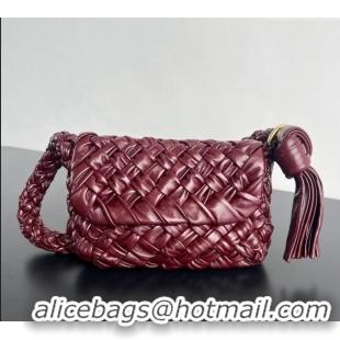 Top Design Bottega Veneta Kalimero Città Shoulder bag with Knot Barolo 785797 Red 2024