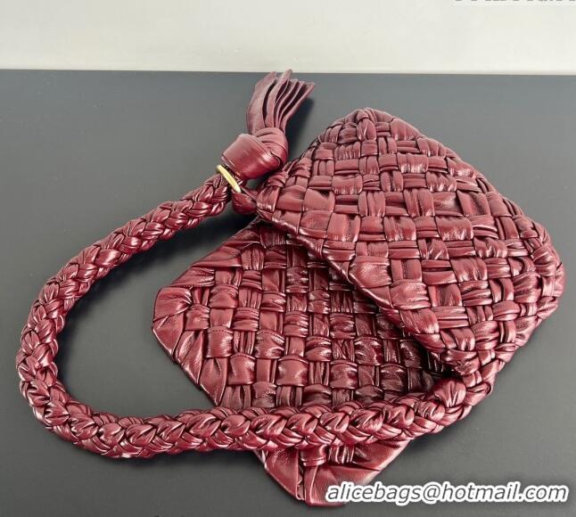 Top Design Bottega Veneta Kalimero Città Shoulder bag with Knot Barolo 785797 Red 2024