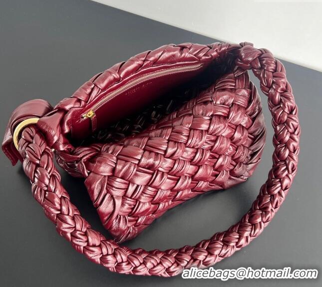 Top Design Bottega Veneta Kalimero Città Shoulder bag with Knot Barolo 785797 Red 2024