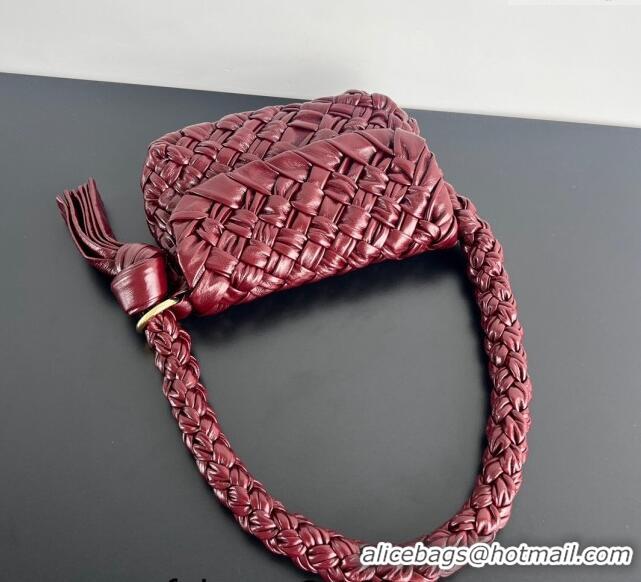 Top Design Bottega Veneta Kalimero Città Shoulder bag with Knot Barolo 785797 Red 2024