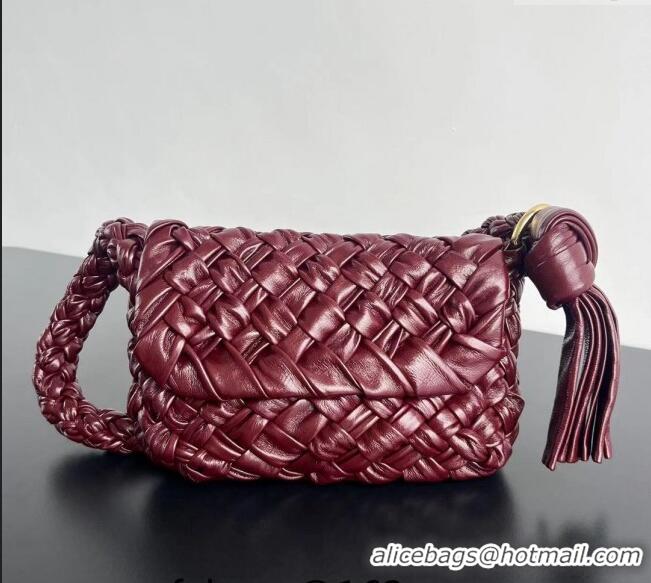 Top Design Bottega Veneta Kalimero Città Shoulder bag with Knot Barolo 785797 Red 2024