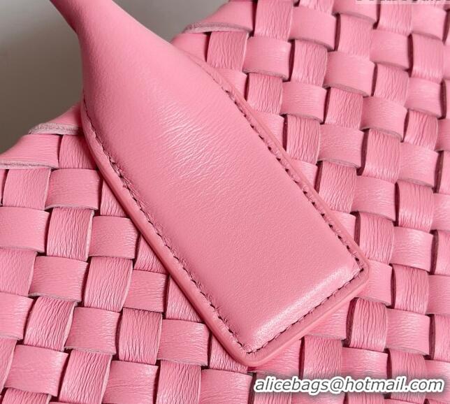 Best Quality Bottega Veneta Large Cabat Tote Bag in Intreccio Leather 608811 Pink 2024