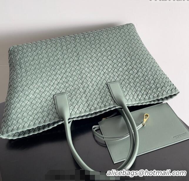 Grade Quality Bottega Veneta Large Cabat Tote Bag in Intreccio Leather 608811 Rock Grey 2024