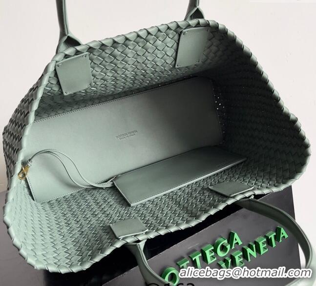 Grade Quality Bottega Veneta Large Cabat Tote Bag in Intreccio Leather 608811 Rock Grey 2024