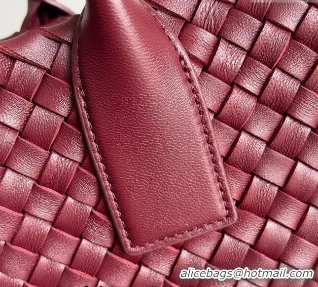 Good Looking Bottega Veneta Large Cabat Tote Bag in Intreccio Leather 608811 Burgundy 2024