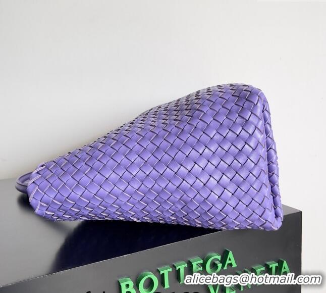 Popular Style Bottega Veneta Large Cabat Tote Bag in Intreccio Leather 608811 Violet Purple 2024