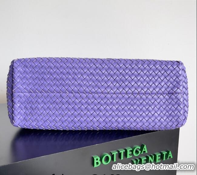 Popular Style Bottega Veneta Large Cabat Tote Bag in Intreccio Leather 608811 Violet Purple 2024