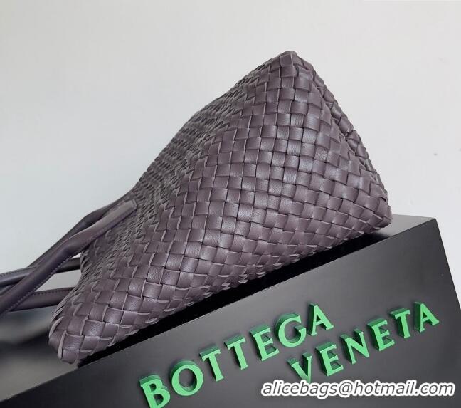 Good Looking Bottega Veneta Large Cabat Tote Bag in Intreccio Leather 608811 Dark Brown 2024