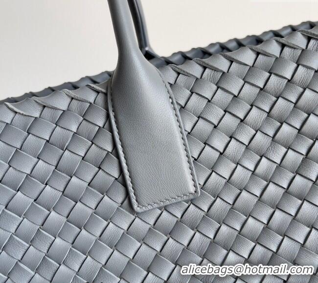 Promotional Bottega Veneta Large Cabat Tote Bag in Intreccio Leather 608811 Thunder Grey 2024