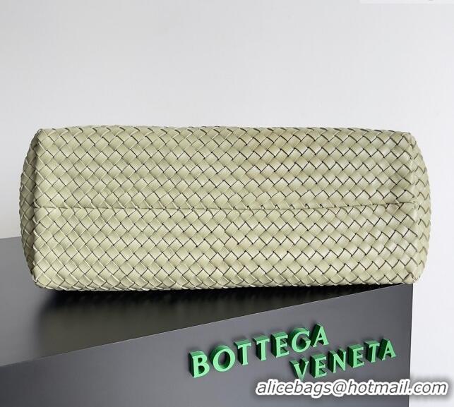 Top Design Bottega Veneta Large Cabat Tote Bag in Intreccio Leather 608811 Travertine Green 2024