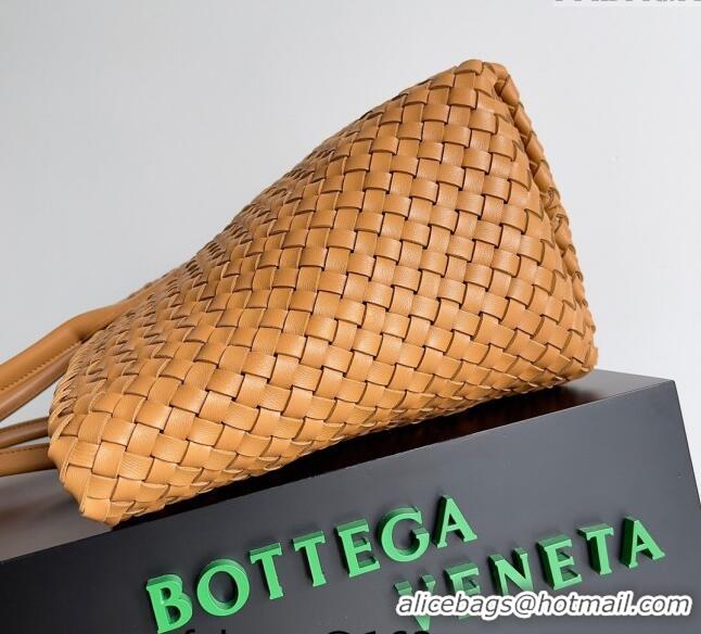 Most Popular Bottega Veneta Large Cabat Tote Bag in Intreccio Leather 608811 Light Brown 2024