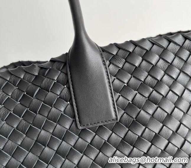 Trendy Design Bottega Veneta Large Cabat Tote Bag in Intreccio Leather 608811 Black 2024