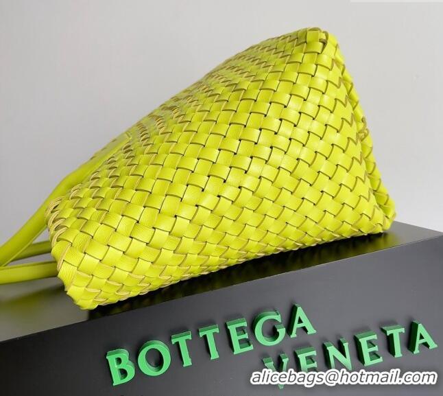 Inexpensive Bottega Veneta Large Cabat Tote Bag in Intreccio Leather 608811 Neon Yellow 2024