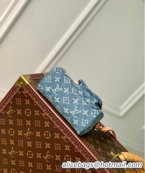 Buy Luxury Louis Vuitton Nano Speedy Mini Bag in Monogram Denim M82950 Blue 2024