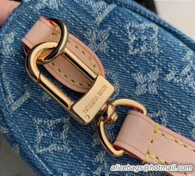 Buy Luxury Louis Vuitton Nano Speedy Mini Bag in Monogram Denim M82950 Blue 2024