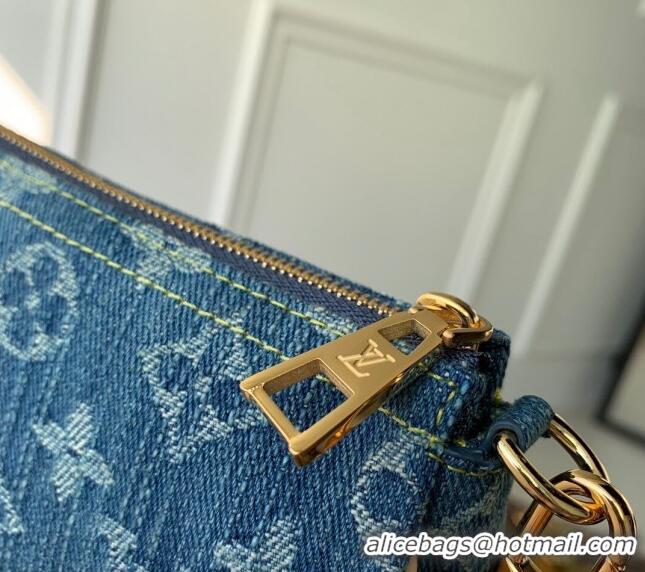 Grade Louis Vuitton Mini Pochette Accessoires Bag On Chain in Monogram Denim M82960 Blue 2024