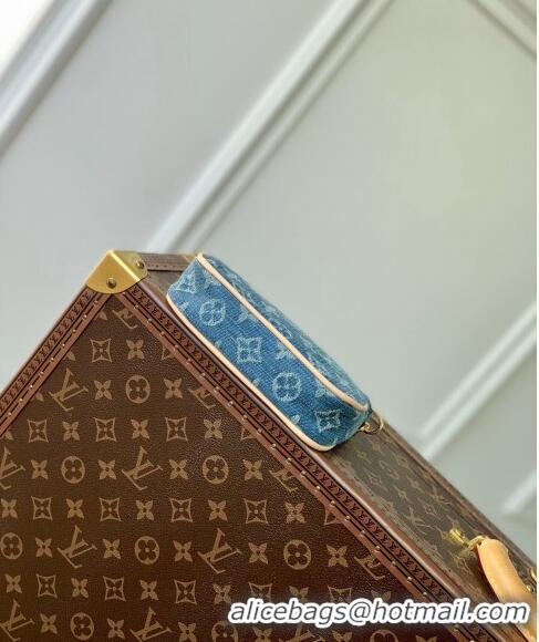 Grade Louis Vuitton Mini Pochette Accessoires Bag On Chain in Monogram Denim M82960 Blue 2024