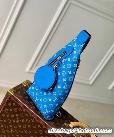 Reproduction Louis Vuitton Duo Slingbag in Monogram Canvas M31075 Blue 2024