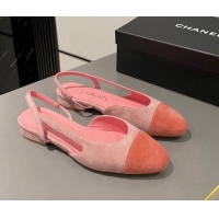 Classic Chanel Suede Slingbacks Ballet Flat Pink 423108