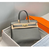 Reasonable Price Hermes Birkin 30cm Bag in Togo Leather 1227 Cloud Grey 2023