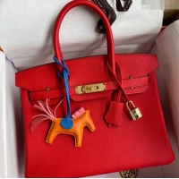 Top Quality Hermes Birkin 35cm Bag in Original Togo Leather H35 National Flag Red/Gold 2024 (Full Handmade)