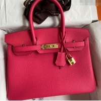 High Quality Hermes Birkin 35cm Bag in Original Togo Leather H35 Rosy/Gold 2024