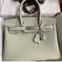 Buy Fashionable Hermes Birkin 35cm Bag in Original Togo Leather H35 Crystal Grey/Silver 2024 (Full Handmade)