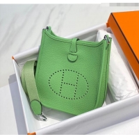 Luxury Cheap Hermes Evelyne Mini Bag 18cm in Togo Leather H7056 Avocado Green 2023