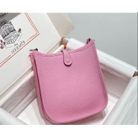 Good Taste Hermes Evelyne Mini Bag 18cm in Togo Calfskin H1048 Mallow Purple 2023 (Half Handmade)