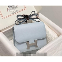 Top Quality Hermes Constance Bag 18cm in Epsom Leather H3037 Grail Blue 2023 (Half Handmade)