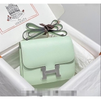 Most Popular Hermes Constance Bag 18cm in Epsom Leather H3037 Bubble Green 2023 (Half Handmade)