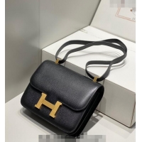 Reasonable Price Hermes Classic Constance Bag 23cm in Epsom Leather H3038 Black/Gold 2023